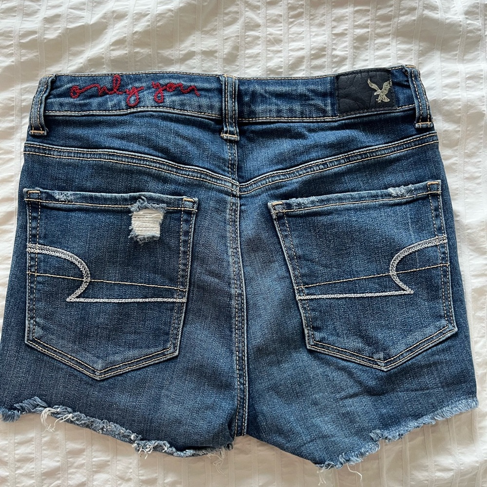 American Eagle Denim Shorts with Embroidered Detail